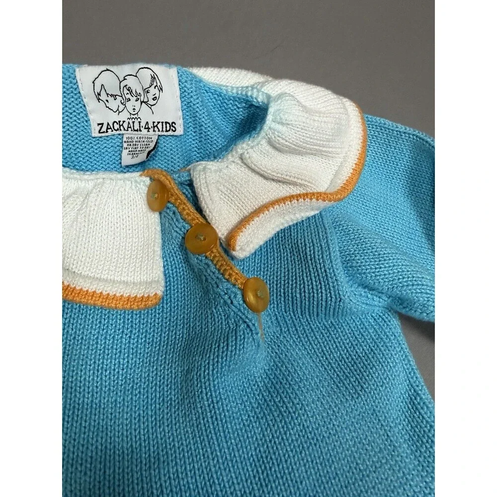 Zackali 4 Kids Blue & White Knit 2-Piece Outfit Set Size 3/4